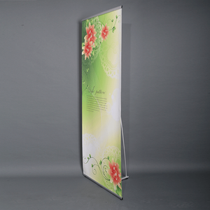 Lightweight portable L Banner stand display 